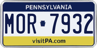 PA license plate MOR7932