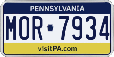 PA license plate MOR7934