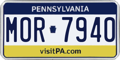 PA license plate MOR7940