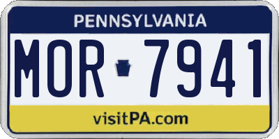PA license plate MOR7941