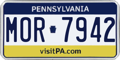 PA license plate MOR7942