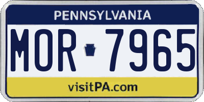 PA license plate MOR7965