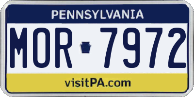 PA license plate MOR7972