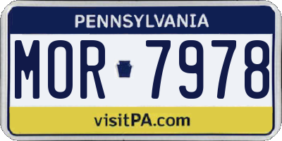 PA license plate MOR7978
