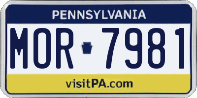 PA license plate MOR7981