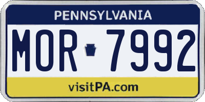 PA license plate MOR7992