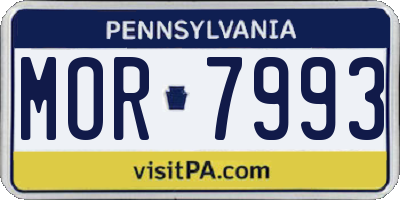 PA license plate MOR7993