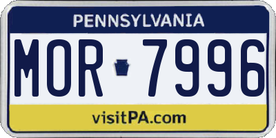 PA license plate MOR7996