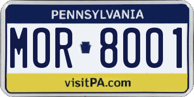 PA license plate MOR8001