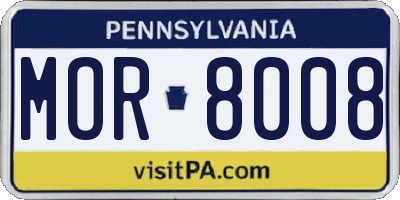 PA license plate MOR8008