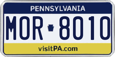 PA license plate MOR8010