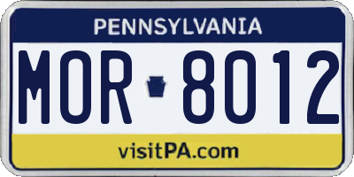 PA license plate MOR8012