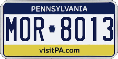 PA license plate MOR8013