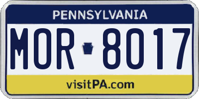 PA license plate MOR8017