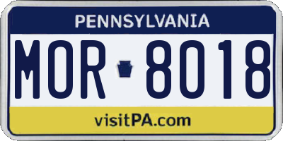 PA license plate MOR8018