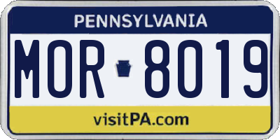 PA license plate MOR8019