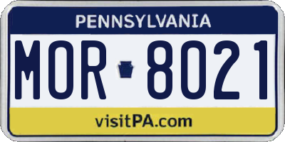 PA license plate MOR8021