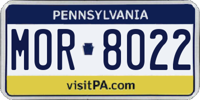 PA license plate MOR8022