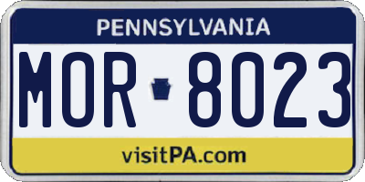 PA license plate MOR8023