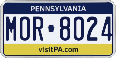 PA license plate MOR8024