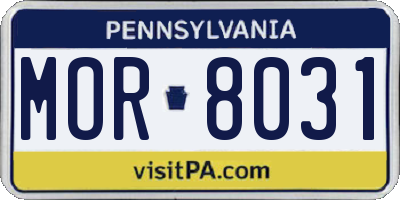 PA license plate MOR8031