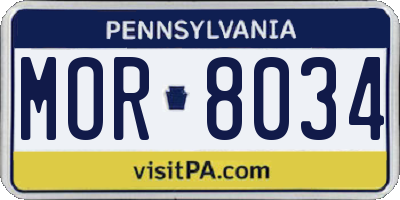 PA license plate MOR8034