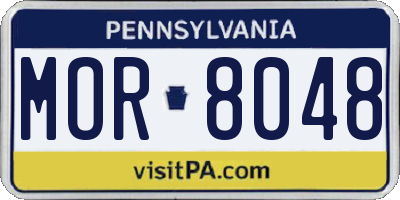 PA license plate MOR8048
