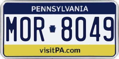 PA license plate MOR8049