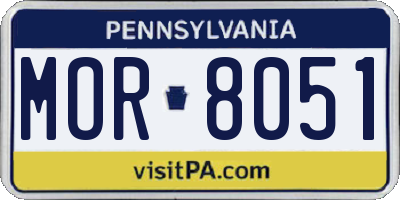 PA license plate MOR8051