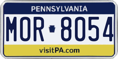 PA license plate MOR8054