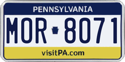 PA license plate MOR8071