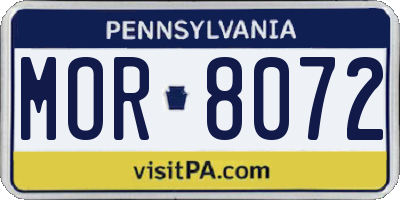 PA license plate MOR8072