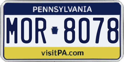 PA license plate MOR8078