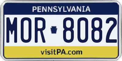 PA license plate MOR8082