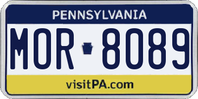 PA license plate MOR8089