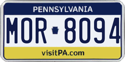 PA license plate MOR8094
