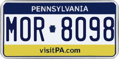 PA license plate MOR8098