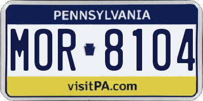 PA license plate MOR8104