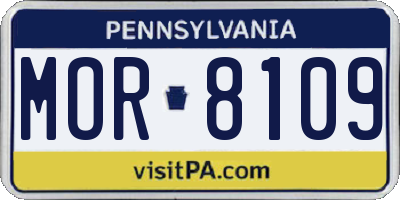 PA license plate MOR8109