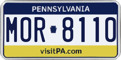 PA license plate MOR8110