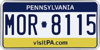 PA license plate MOR8115