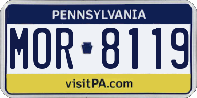 PA license plate MOR8119