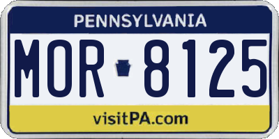 PA license plate MOR8125