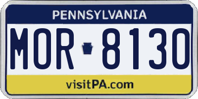 PA license plate MOR8130