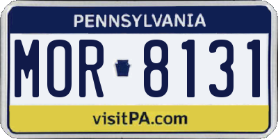 PA license plate MOR8131