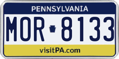 PA license plate MOR8133