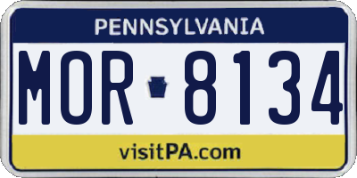 PA license plate MOR8134