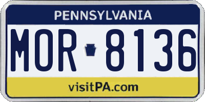 PA license plate MOR8136