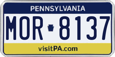 PA license plate MOR8137