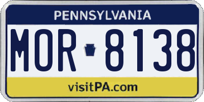 PA license plate MOR8138